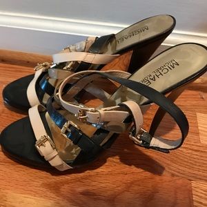 Amazing blush black and gold Michael Kors sandals